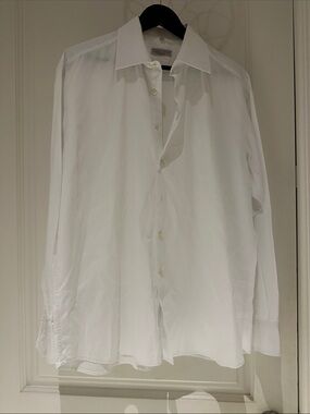 Men's White Dress Shirt – Elegant Long-Sleeve Button-Up